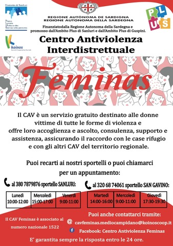 Attivazione Centro AntiViolenza Interdistrettuale Femminas 